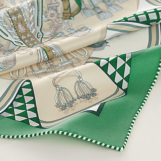 Bouquets Sellier scarf 70 - Green | Hermès Macau SAR